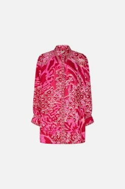 LONG LINE SHIRT WITH YOKE AND BUTTON DETAIL SONG OF SACRIFICE -clothing shop CAMILLA 00022353 LONGLINESHIRTWITHYOKEANDBUTTONDETAIL SONGOFSACRIFICE GHOST 1