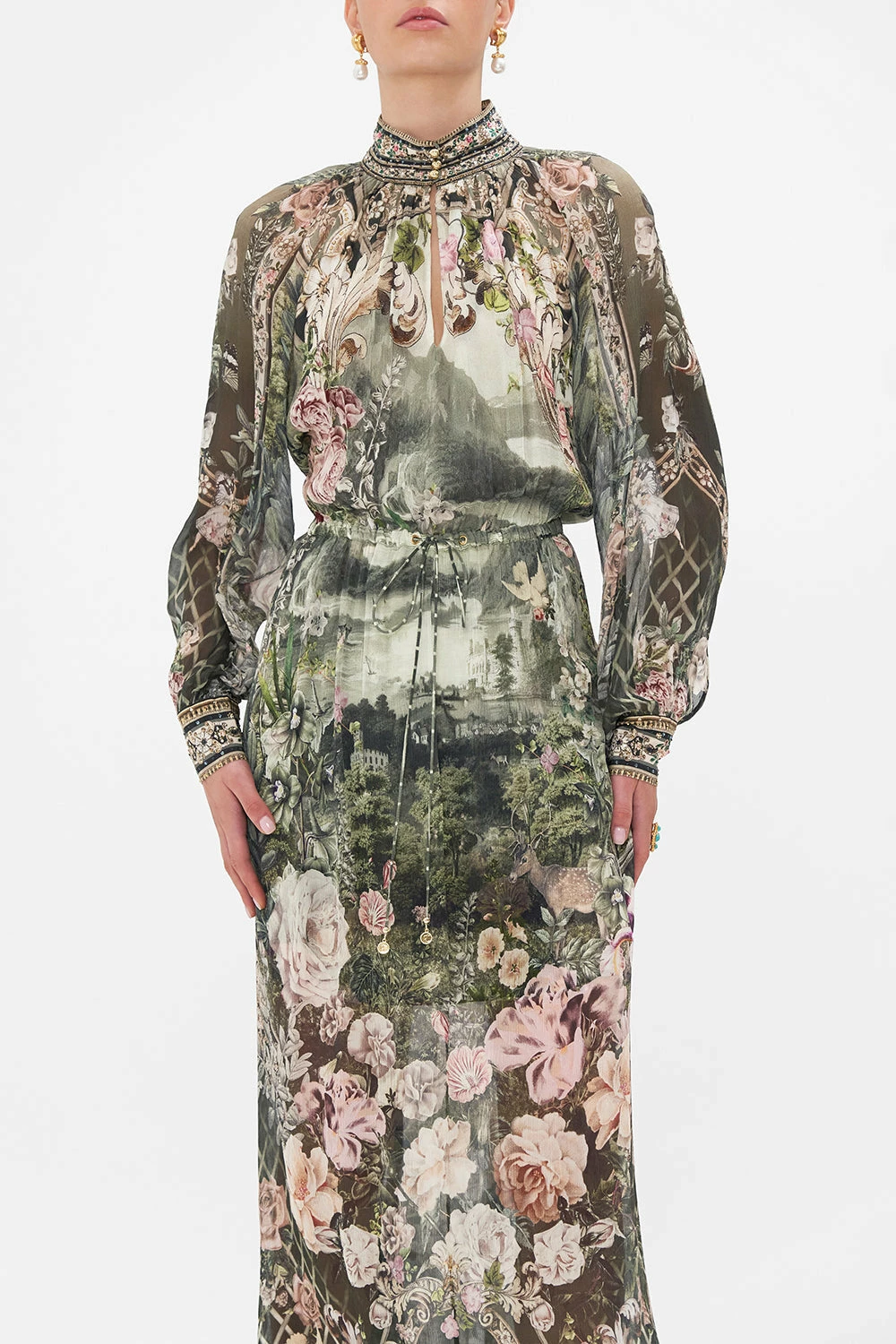 LONG SLEEVE DRESS WITH COLLAR GARDEN OF GOOD FORTUNE - Image 5