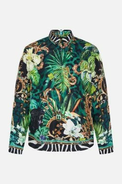 COLLARED LONG SLEEVE SHIRT SING MY SONG -clothing shop CAMILLA 00022486 COLLARED LONG SLEEVE SHIRT SING MY SONG GHOST