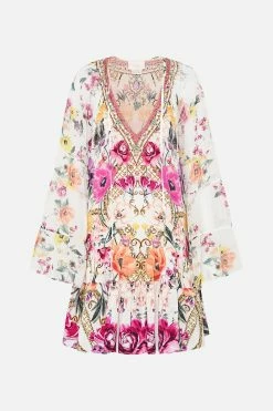 A-LINE GATHERED PANEL DRESS DESTINY CALLING -clothing shop CAMILLA 00022542 ALINE GATHERED PANEL DRESS DESTINY CALLING GHOST c9dc670c 407c 46c8 8130 ba008ccfb73a