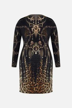 V-NECK CROSS FRONT DRESS JUNGLE DREAMING -clothing shop CAMILLA 00022575 V NECK CROSS FRONT DRESS JUNGLE DREAMING GHOST MTL 2