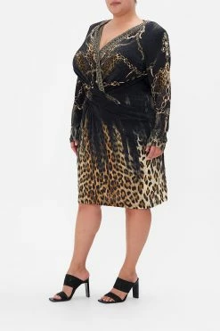 V-NECK CROSS FRONT DRESS JUNGLE DREAMING -clothing shop CAMILLA 00022575 V NECK CROSS FRONT DRESS JUNGLE DREAMING MTL 2