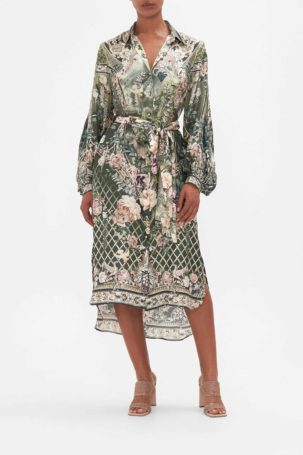 HIGH LOW MIDI SHIRT DRESS GARDEN OF GOOD FORTUNE