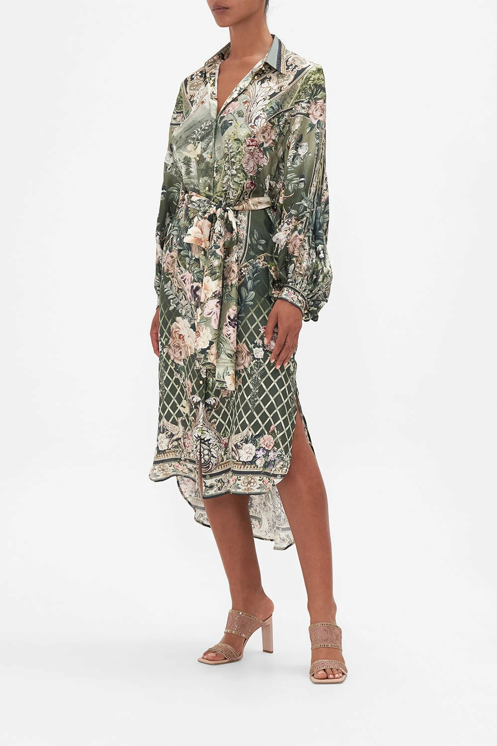 HIGH LOW MIDI SHIRT DRESS GARDEN OF GOOD FORTUNE - Image 4