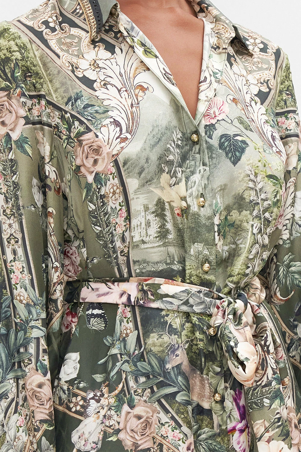 HIGH LOW MIDI SHIRT DRESS GARDEN OF GOOD FORTUNE - Image 6