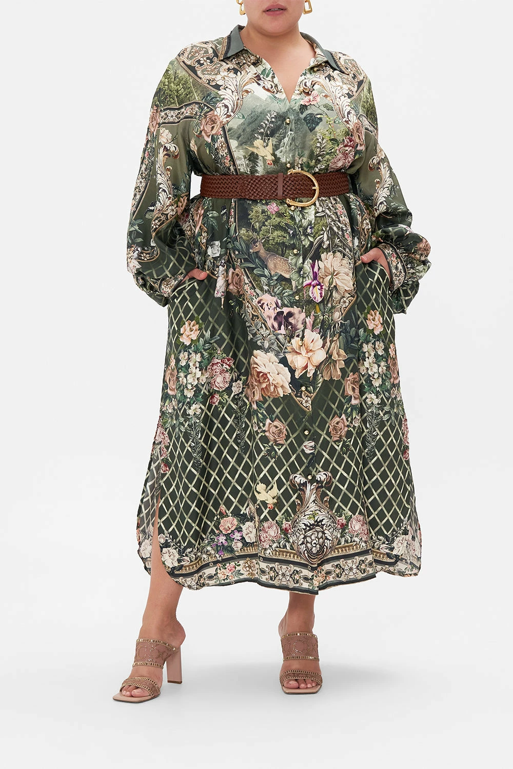 HIGH LOW MIDI SHIRT DRESS GARDEN OF GOOD FORTUNE - Image 7
