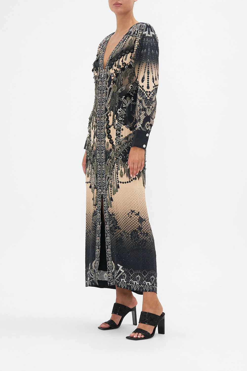 SPLIT FRONT FULL LENGTH DRESS CURTAIN CALL CHAOS - Image 2