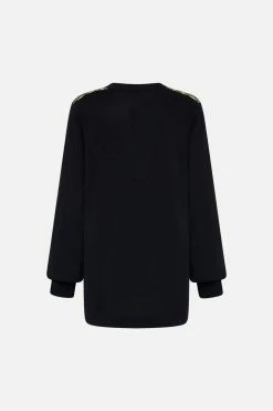 V NECK SILK FRONT JUMPER JEALOUSY AND JEWELS -clothing shop CAMILLA 00022649 VNECKSILKFRONTJUMPER JEALOUSYANDJEWELS GHOST 2