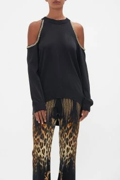 RELAXED COLD SHOULDER JUMPER TETHER ME NOT 9 RELAXED COLD SHOULDER JUMPER TETHER ME NOT -clothing shop CAMILLA 00022650 RELAXED COLD SHOULDER JUMPER TETHER ME NOT 4