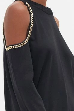 RELAXED COLD SHOULDER JUMPER TETHER ME NOT 10 RELAXED COLD SHOULDER JUMPER TETHER ME NOT -clothing shop CAMILLA 00022650 RELAXED COLD SHOULDER JUMPER TETHER ME NOT 5