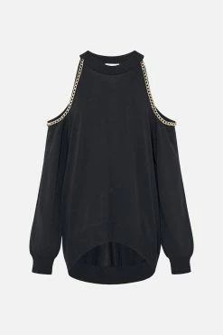 RELAXED COLD SHOULDER JUMPER TETHER ME NOT 11 RELAXED COLD SHOULDER JUMPER TETHER ME NOT -clothing shop CAMILLA 00022650 RELAXED COLD SHOULDER JUMPER TETHER ME NOT GHOST 7525e0dd 41c5 4937 8c9a 5c78c776fcd7