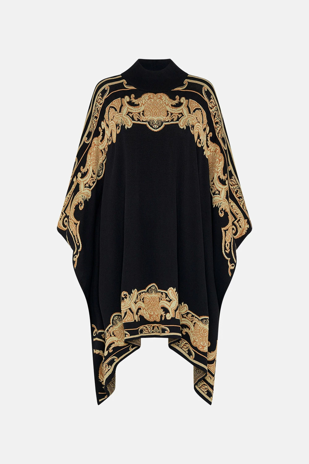 FUNNEL NECK DRAPE KNIT PONCHO TETHER ME NOT 3 FUNNEL NECK DRAPE KNIT PONCHO TETHER ME NOT - Image 3