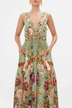 SHIRRED WAIST DETAIL LONG DRESS GROW AND GLOW -clothing shop CAMILLA 00022713 GROWANDGLOW SHIRREDWAISTDETAILLONGDRESS 4