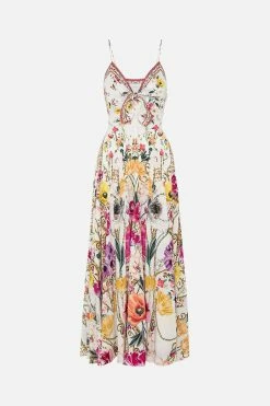 LONG DRESS WITH TIE FRONT DESTINY CALLING 8 LONG DRESS WITH TIE FRONT DESTINY CALLING -clothing shop CAMILLA 00022718 LONG DRESS WITH TIE FRONT DESTINY CALLING GHOST