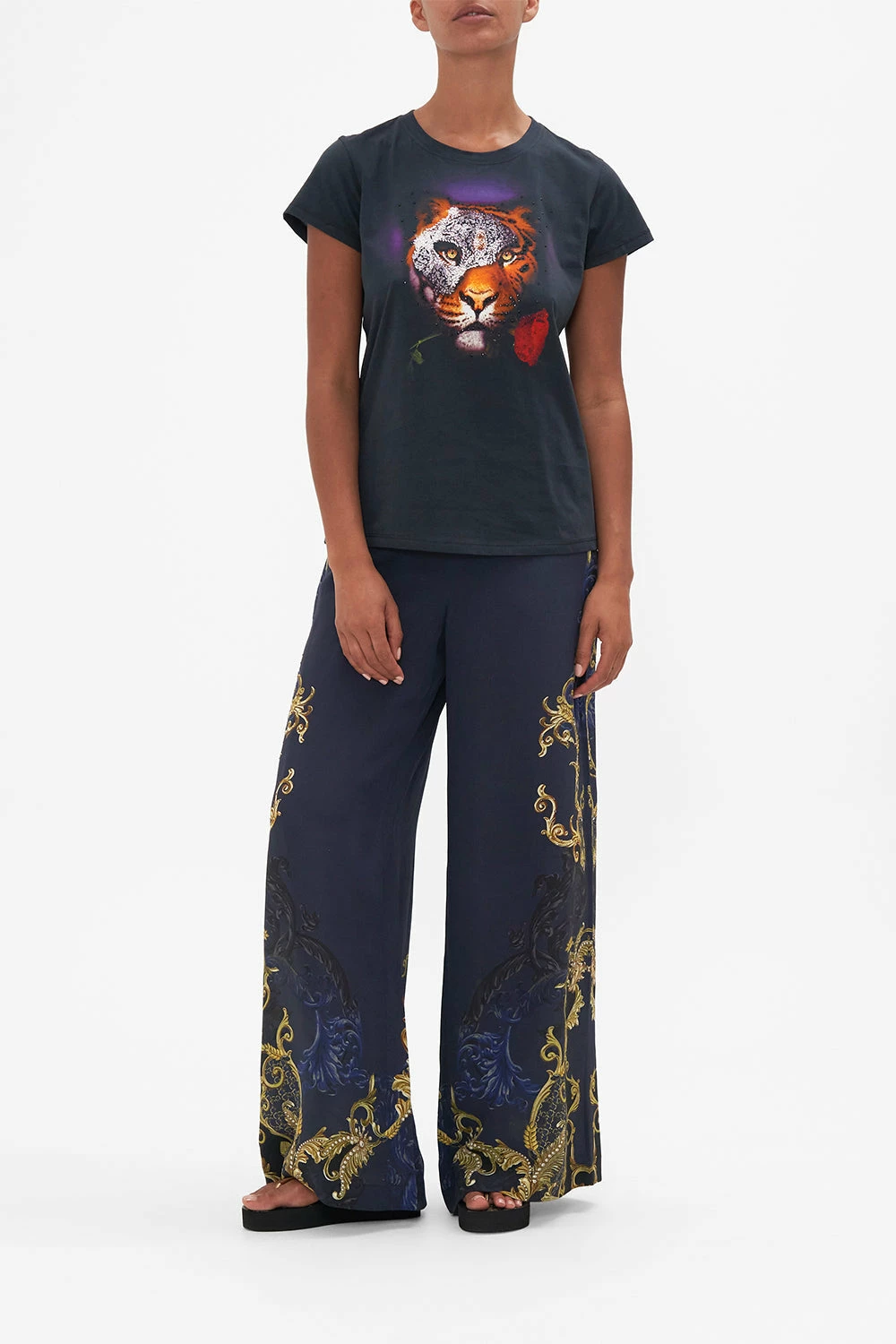 ORGANIC COTTON SLIM FIT TEE - BLACK MOONLIGHT MELODIES 1 ORGANIC COTTON SLIM FIT TEE - BLACK MOONLIGHT MELODIES