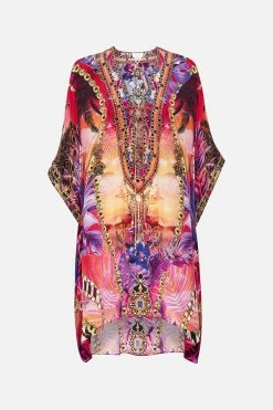 SHORT LACE UP KAFTAN WILD LOVING -clothing shop CAMILLA 00022795 SHORT LACE UP KAFTAN WILD LOVING GHOST