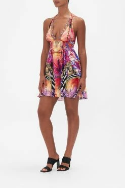 SHORT FLARED DRESS WITH HARDWARE WILD LOVING -clothing shop CAMILLA 00022798 SHORT FLARED DRESS WITH HARDWARE WILD LOVING 2