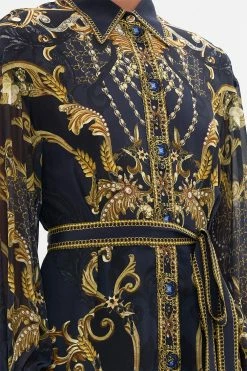 BUTTON DOWN BLOUSON SLEEVE DRESS MOONLIGHT MELODIES -clothing shop CAMILLA 00022864 BUTTON DOWN BLOUSON SLEEVE DRESS MOONLIGHT MELODIES 5