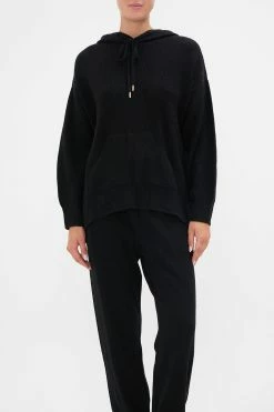 WOOL CASHMERE BLEND KNIT HOODIE LIONS MANE -clothing shop CAMILLA 00022885 KNIT HOODIE LIONS MANE 4