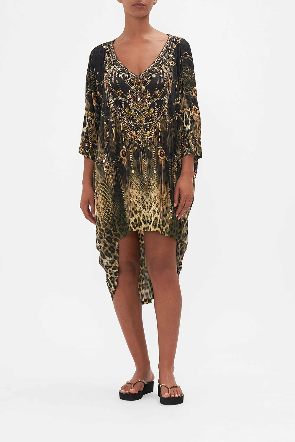 V-NECK SCOOP BACK HEM DRESS LIONS MANE 1 V-NECK SCOOP BACK HEM DRESS LIONS MANE