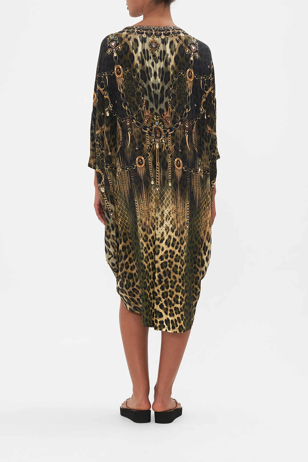 V-NECK SCOOP BACK HEM DRESS LIONS MANE 2 V-NECK SCOOP BACK HEM DRESS LIONS MANE - Image 2