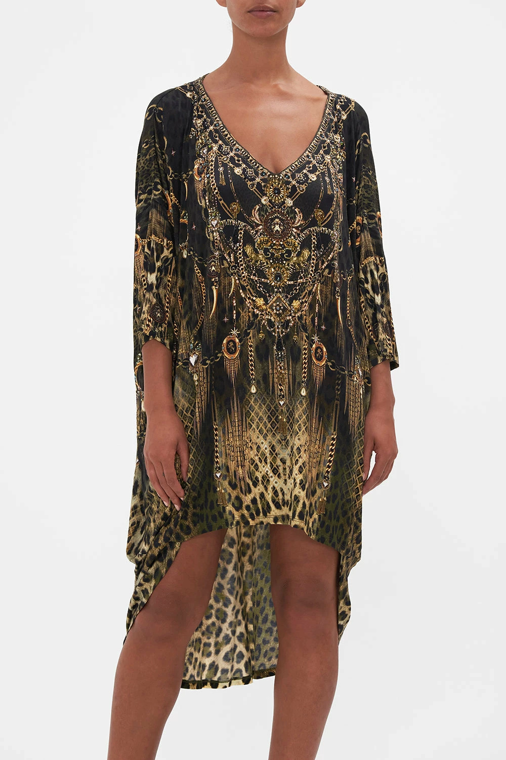 V-NECK SCOOP BACK HEM DRESS LIONS MANE 5 V-NECK SCOOP BACK HEM DRESS LIONS MANE - Image 5