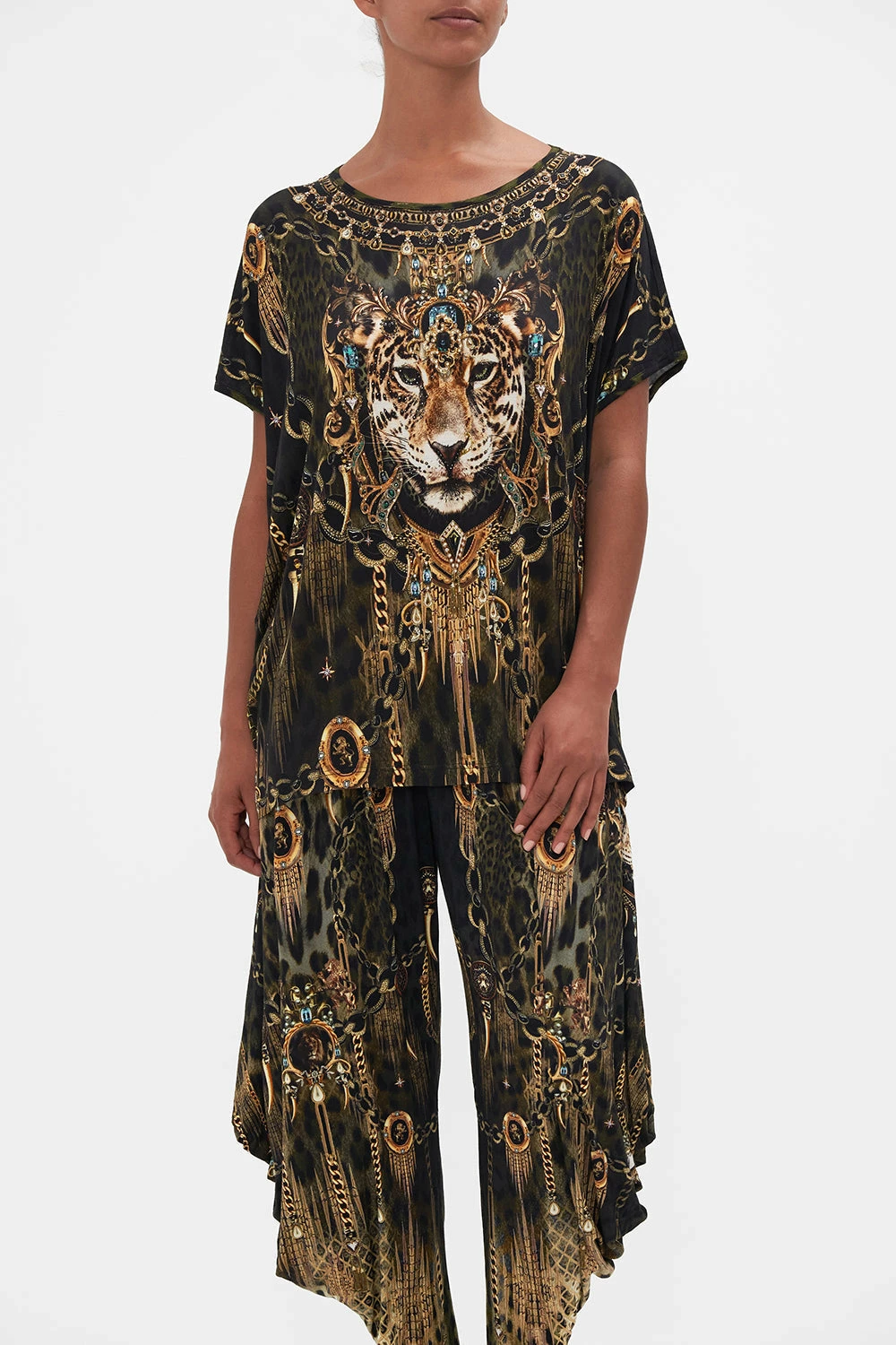 LOOSE FIT ROUND NECK TEE - ALL OVER PRINT LIONS MANE - Image 5