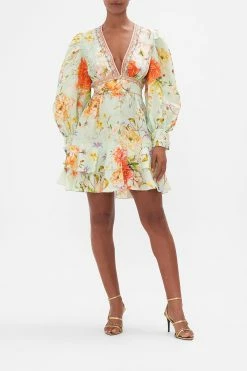 BUTTON FRONT FRILL DRESS TALK THE WALK