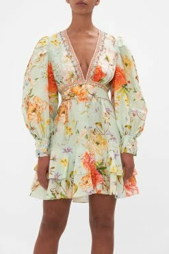 BUTTON FRONT FRILL DRESS TALK THE WALK -clothing shop CAMILLA 00022939 BUTTON FRONT FRILL DRESS TALK THE WALK 4