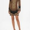 V NECK MINI KNIT DRESS JUNGLE DREAMING