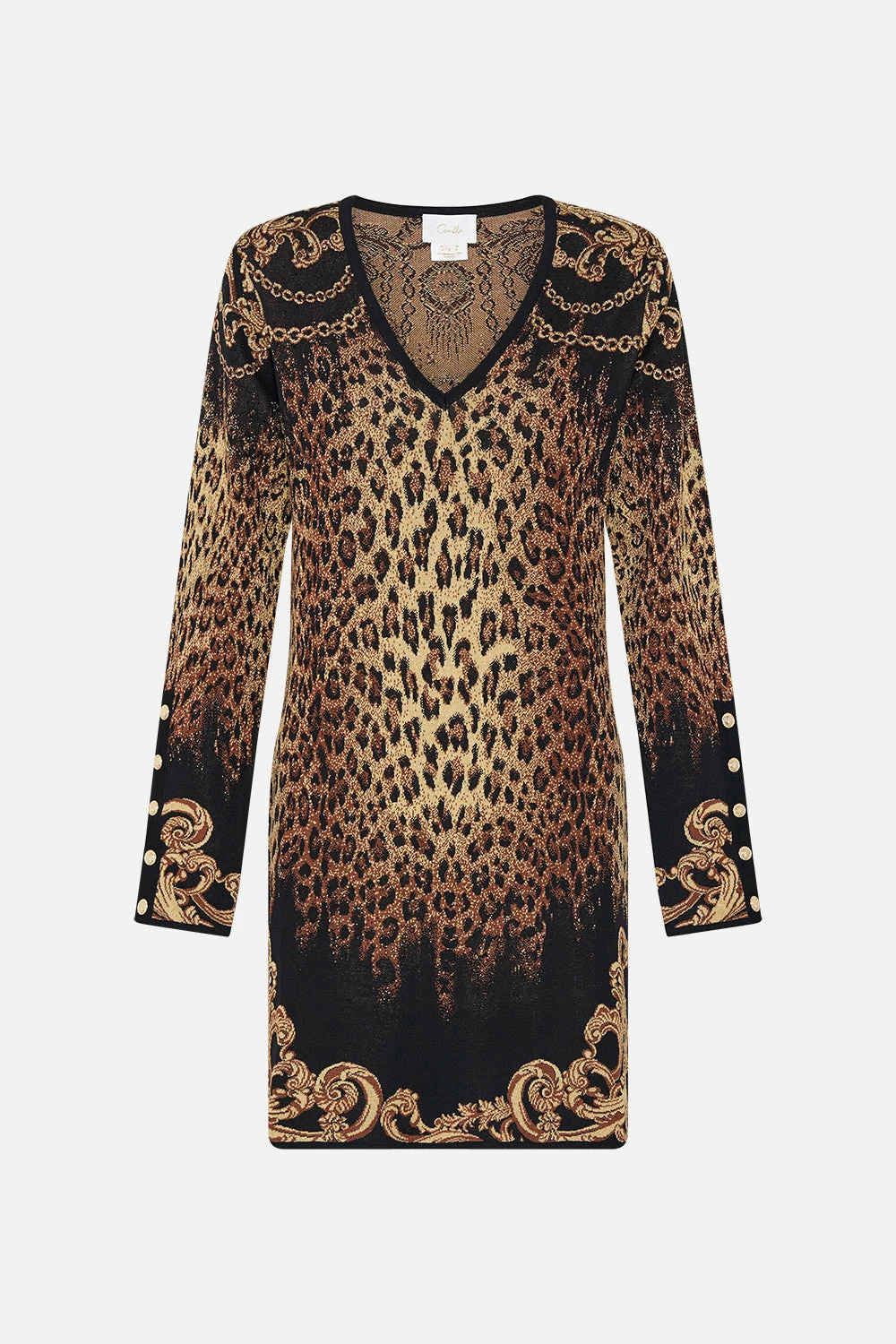 V NECK MINI KNIT DRESS JUNGLE DREAMING 3 V NECK MINI KNIT DRESS JUNGLE DREAMING - Image 3