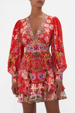 BUTTON FRONT FRILL DRESS RUFFLE SOME FEATHERS -clothing shop CAMILLA 00023278 BUTTON FRONT FRILL DRESS RUFFLE SOME FEATHERS 4