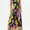PLUNGE NECK MAXI DRESS PEACE BE WITH YOU
