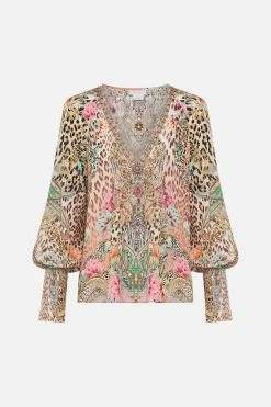 SHIRRED CUFF BLOUSE QUEEN ATLANTIS -clothing shop CAMILLA 00023383 SHIRRED CUFF BLOUSE QUEEN ATLANTIS GHOST