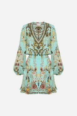 SHIRRED RELAXED SHORT DRESS ADIEU YESTERDAY -clothing shop CAMILLA 00023420 SHIRRED RELAXED SHORT DRESS ADIEU YESTERDAY GHOST