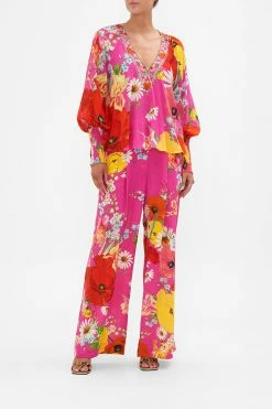 SHIRRED CUFF BLOUSE RAINBOW BODY