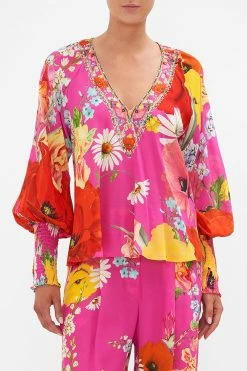 SHIRRED CUFF BLOUSE RAINBOW BODY -clothing shop CAMILLA 00023442 SHIRRED CUFF BLOUSE RAINBOW BODY 4