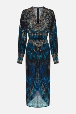 BELTED JERSEY DRESS GROUND CONTROL -clothing shop CAMILLA 00023448 BELTED JERSEY DRESS GROUND CONTROL GHOST