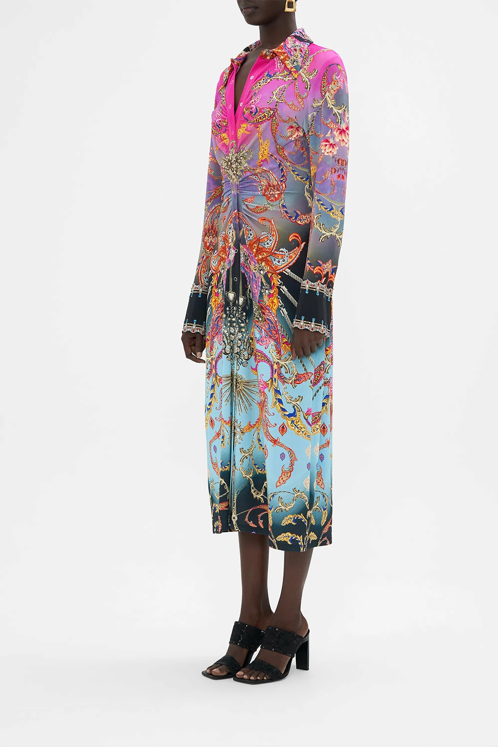 JERSEY MIDI SHIRT DRESS WHAT LIES BENEATH 2 JERSEY MIDI SHIRT DRESS WHAT LIES BENEATH - Image 2