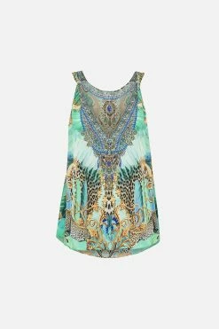 TANK TOP WITH STRAP BEAD DETAIL LAY OF THE LAND -clothing shop CAMILLA 00023482 TANK TOP WITH STRAP BEAD DETAIL LAY OF THE LAND GHOST 1