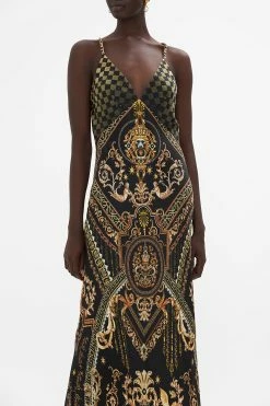 V NECK FULL LENGTH BIAS SLIP DRESS DUOMO DYNASTY -clothing shop CAMILLA 00023517 V NECK FULL LENGTH BIAS SLIP DRESS DUOMO DYNASTY 4