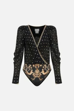 PUFF SLEEVE BODY SUIT DUOMO DYNASTY -clothing shop CAMILLA 00023524 PUFFSLEEVEBODYSUIT DUOMODYNASTY GHOST 1