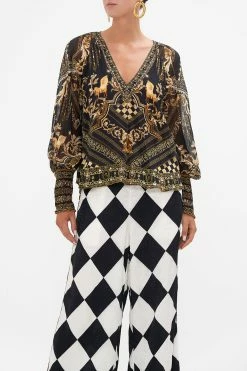 SHIRRED CUFF BLOUSE DUOMO DYNASTY -clothing shop CAMILLA 00023590 SHIRRED CUFF BLOUSE DUOMO DYNASTY 4