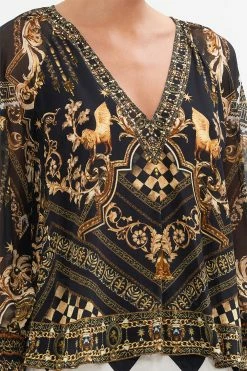 SHIRRED CUFF BLOUSE DUOMO DYNASTY -clothing shop CAMILLA 00023590 SHIRRED CUFF BLOUSE DUOMO DYNASTY 5