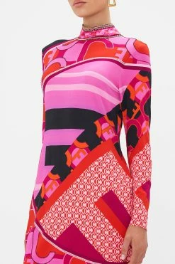 LONG SLEEVE FITTED MINI DRESS CIAO PALAZZO -clothing shop CAMILLA 00023613 CIAOPALAZZO LONGSLEEVEFITTEDMINIDRESS 5