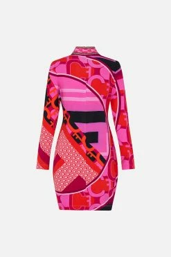 LONG SLEEVE FITTED MINI DRESS CIAO PALAZZO -clothing shop CAMILLA 00023613 LONGSLEEVEFITTEDMINIDRESS CIAOPALAZZO GHOST 2