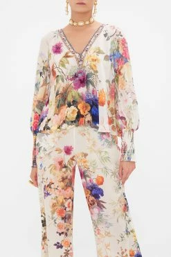 SHIRRED CUFF BLOUSE FRIENDS WITH FRESCOS -clothing shop CAMILLA 00023745 SHIRRED CUFF BLOUSE FRIENDS WITH FRESCOS 4