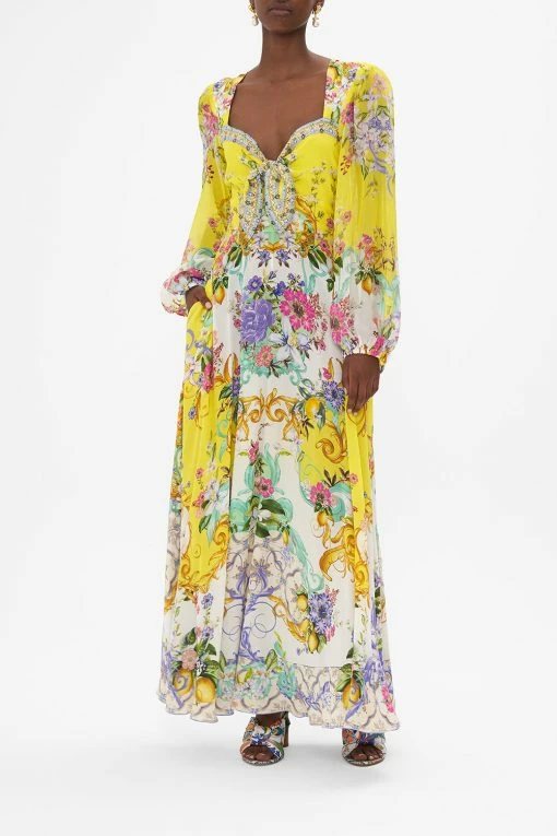 TIE FRONT LONG SLEEVE DRESS CATERINA SPRITZ 3 TIE FRONT LONG SLEEVE DRESS CATERINA SPRITZ -clothing shop CAMILLA 00023755 TIE FRONT MID SLEEVE DRESS CATERINA SPRITZ 1