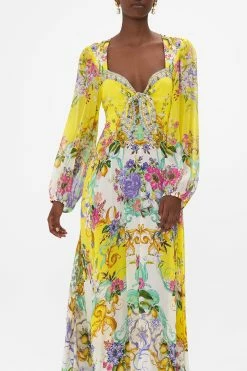 TIE FRONT LONG SLEEVE DRESS CATERINA SPRITZ -clothing shop CAMILLA 00023755 TIE FRONT MID SLEEVE DRESS CATERINA SPRITZ 4