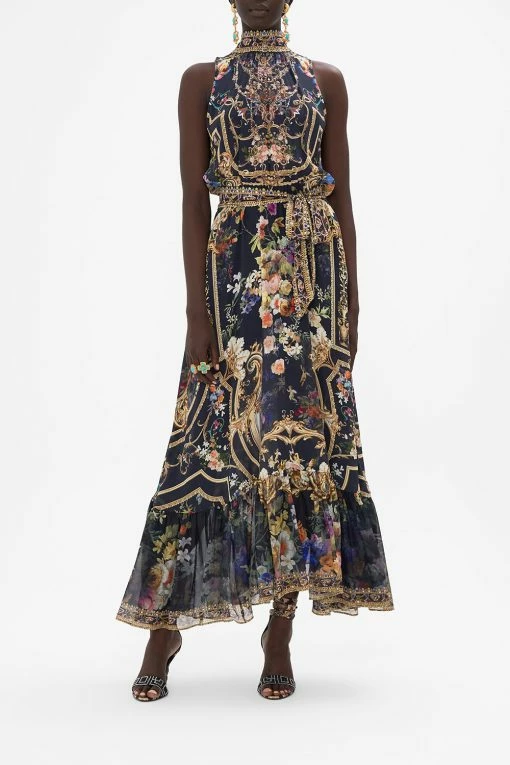 NECKTIE DRESS WITH ELASTICATED WAIST PLAY YOUR CARDS RIGHT -clothing shop CAMILLA 00023771 NECKTIE DRESS WITH ELASTICATED WAIST PLAY YOUR CARDS RIGHT 1